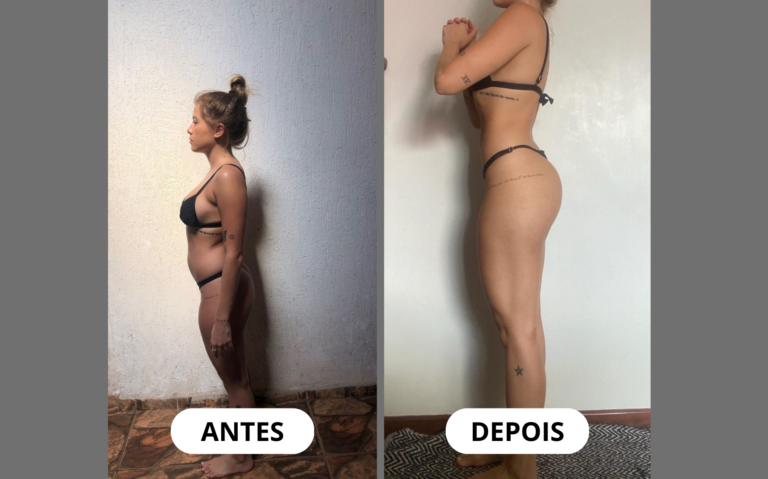 Transformação de aluna — antes e depois