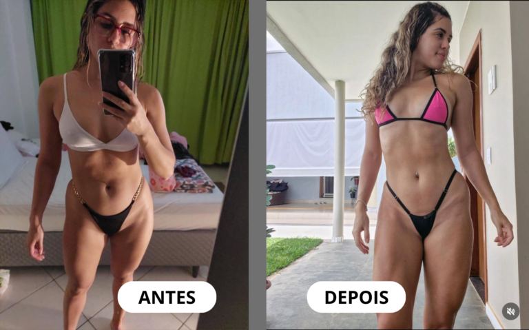 Transformação de aluna — antes e depois