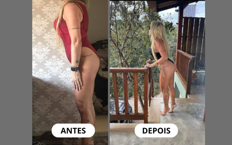 Transformação de aluna — antes e depois