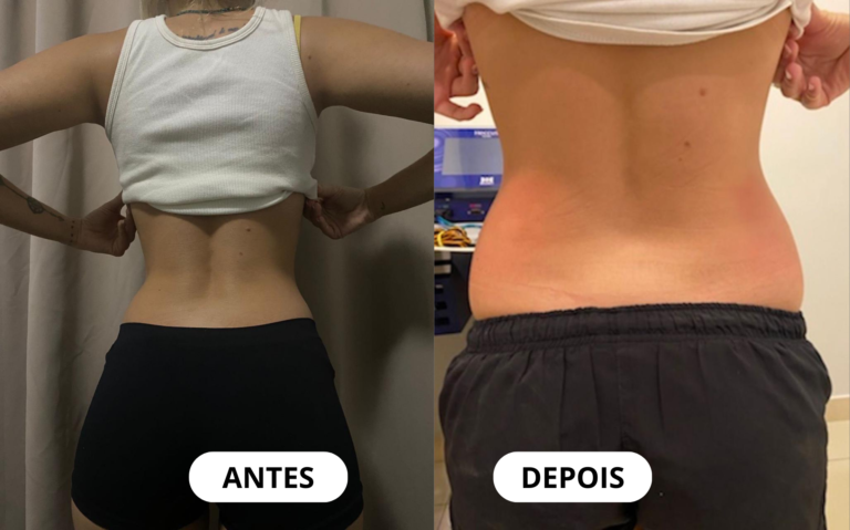 Transformação de aluna — antes e depois