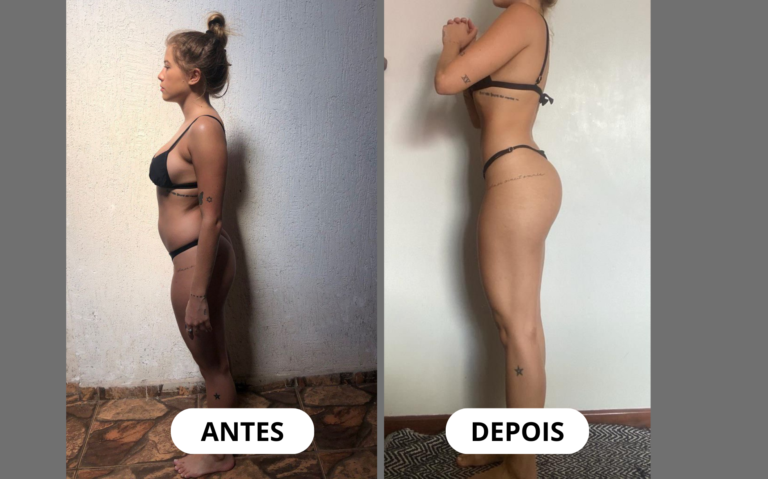 Transformação de aluna — antes e depois