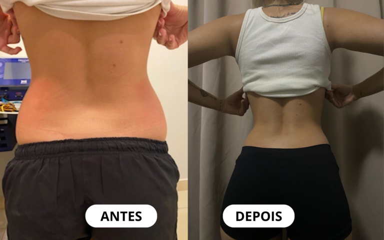 Transformação de aluna — antes e depois