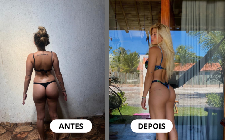 Transformação de aluna — antes e depois
