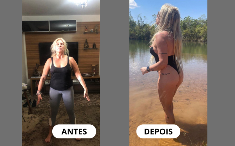 Transformação de aluna — antes e depois