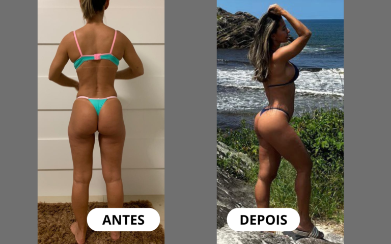 Transformação de aluna — antes e depois